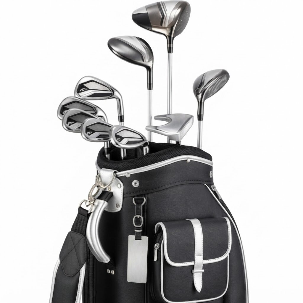 Women's complete golf set, 9-piece, black